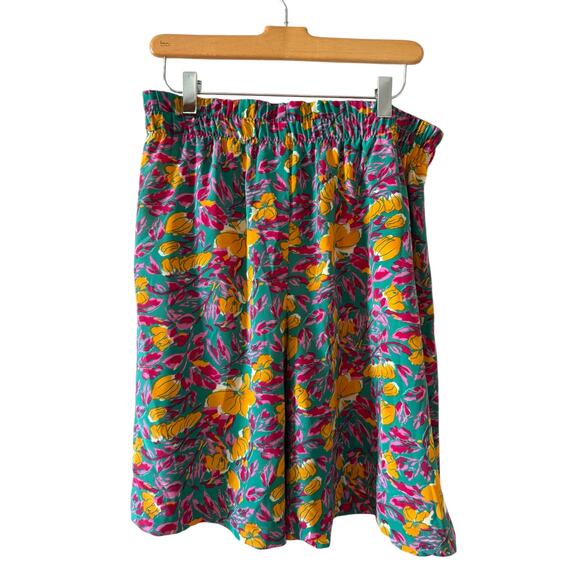 Vintage 80s Jamier High Waisted Soft Mom Shorts Tapestry Bold Floral Print - Picture 1 of 6